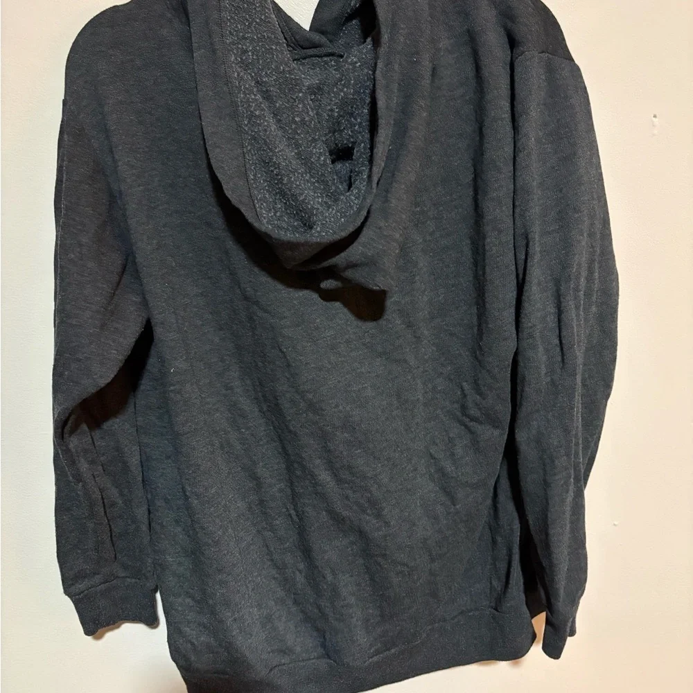 PINK Victoria's Secret Dark Gray Hoodie with Red Accents